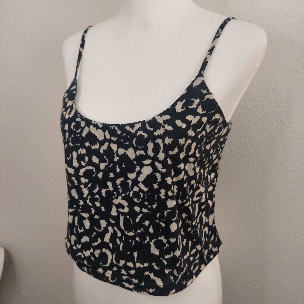 Leopard Print Double Lined Crop Top -Size Medium - Full Tilt